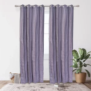 Dark Grey Solid Pattern, 7.5*5 Feet Premium Cotton Door Curtain with Eyelets