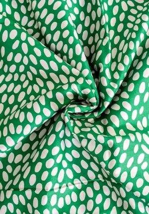 Dark Green with White Dotted Pattern Bedsheet King Size(9 * 9 feet), (275*275 CM) with Two Pillow Covers (48 * 74 CM),Pure Cotton, 188 TC - Image 3