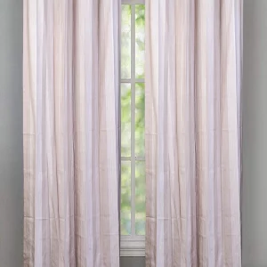 Shades of Cream Brown Stripped Pattern, 7.5*5 Feet Premium Cotton Door Curtain with Eyelets