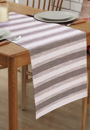 Shades of Brown Stripped Table Runner (123*36 CM)