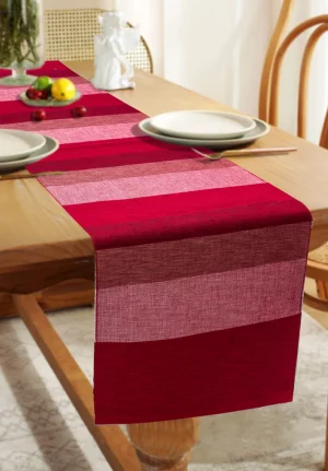 Ethnic Red Stripped Table Runner (121*36 CM)