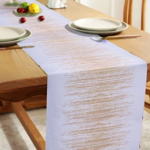 White with Dazzle Gold Printed Table Runner (150*46 CM)