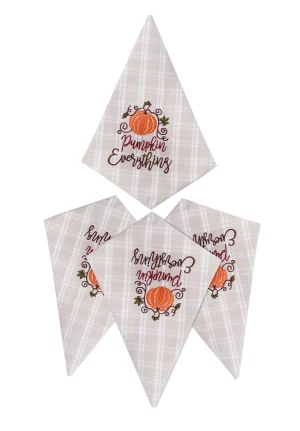 Brown and White Plaid Pumpkin Everything Cotton Table Napkin, 26 * 17 Inches, Set of 4