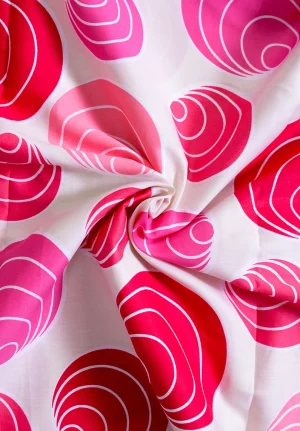 Cream with Pink Geometric Print, Bedsheet King Size(9 * 9 feet),(275 * 275 CM) with Two Pillow Covers(48 * 74 CM), Pure Cotton,188 TC - Image 4